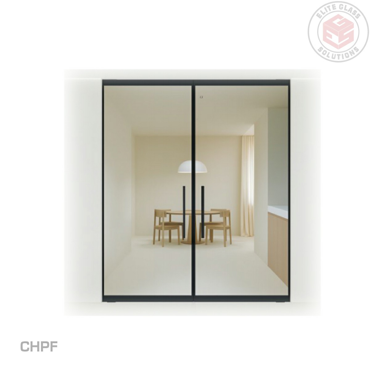 Concealed Hydraulic Pivot Frame System - Black